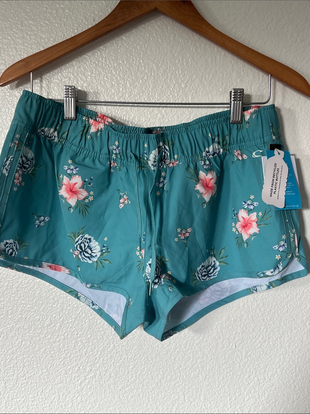 O'Neill Teal Floral Athletic Shorts